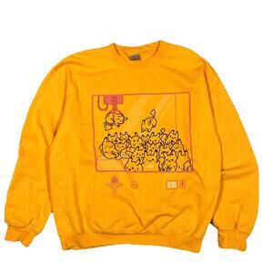 Pikarar Pikachu Yellow Crewneck Sweater Pullover Medium Pokémon